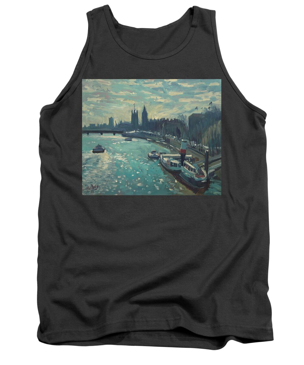 London Tank Top featuring the painting View to Westminster London by Nop Briex