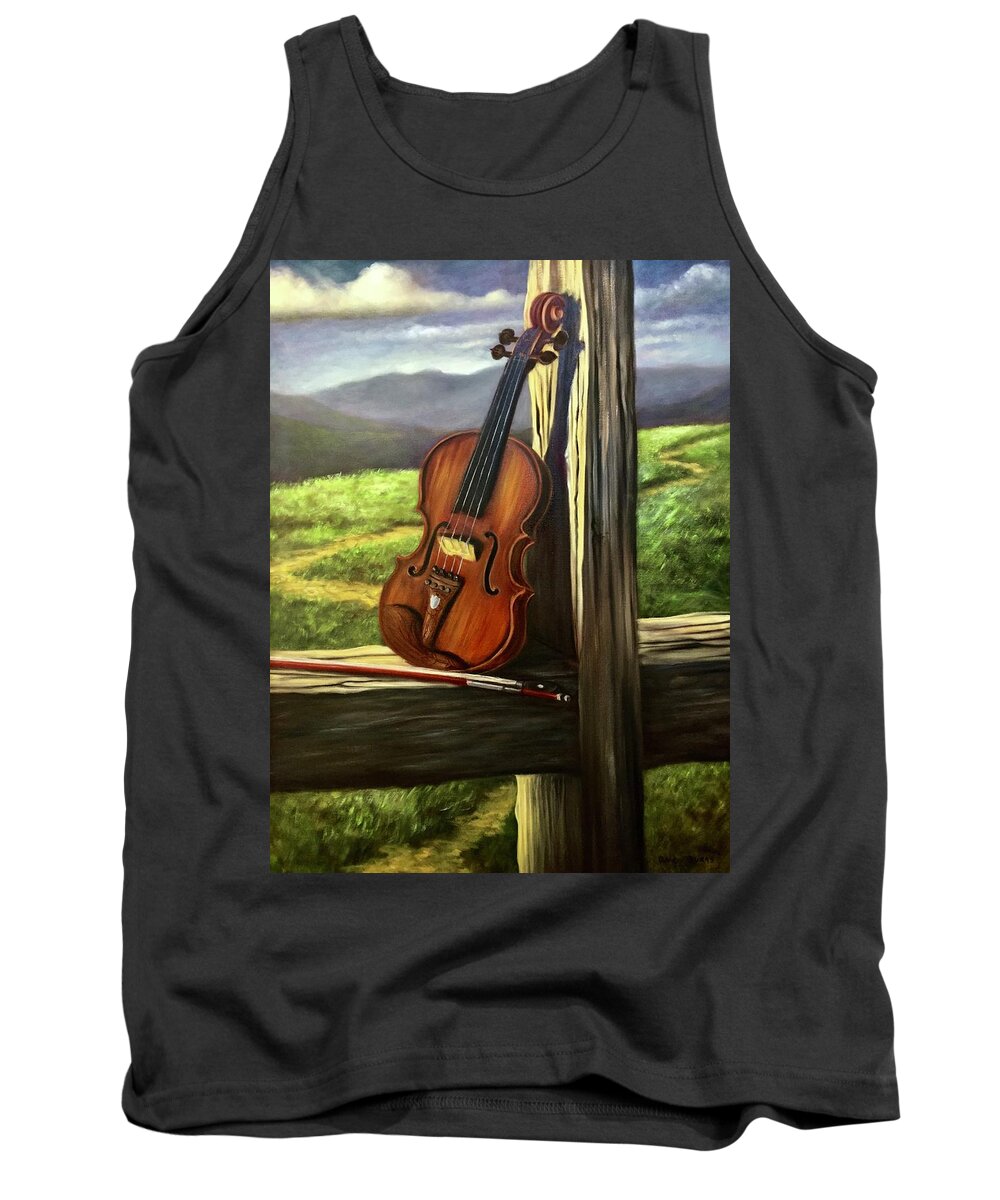 Violin Tank Top featuring the painting Violin by Rand Burns