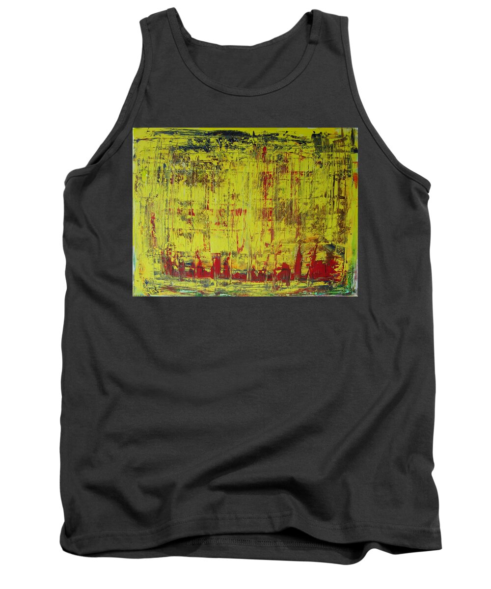 Abstract Painting Tank Top featuring the painting W18 - burner city by KUNST MIT HERZ Art with heart