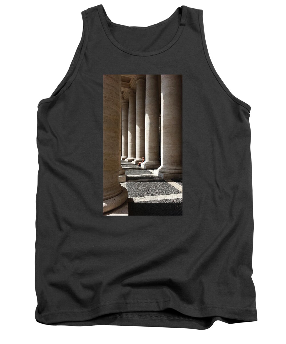 Vatican Tank Top featuring the digital art Waiting at St Peter's by Julian Perry