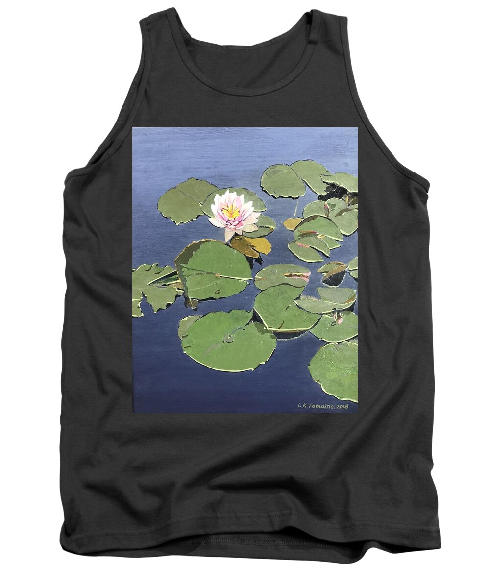 Recycled Tank Top featuring the painting Waiting Lotus by Leah Tomaino