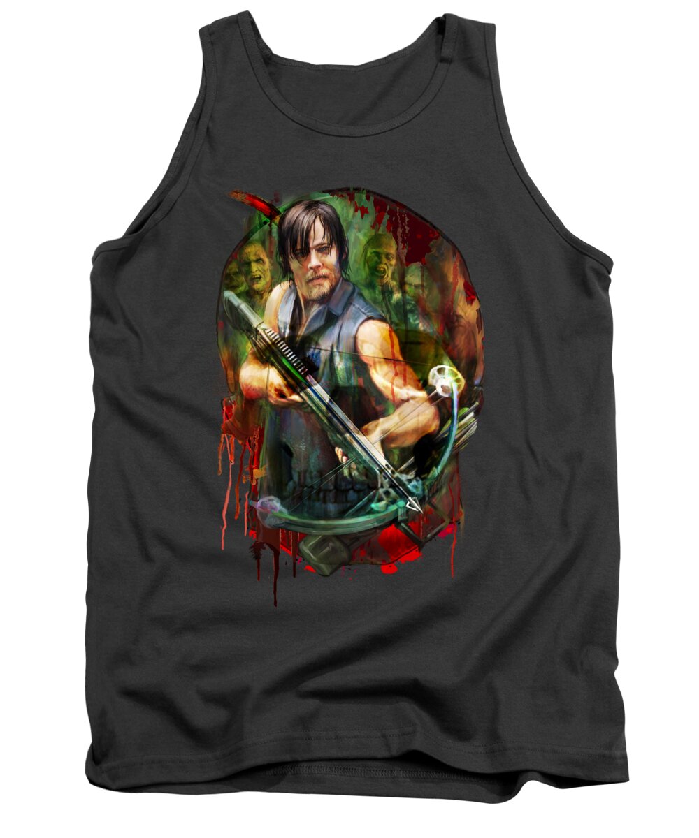 Wall Art Tank Top featuring the painting Walking Dead Mask by Robert Corsetti