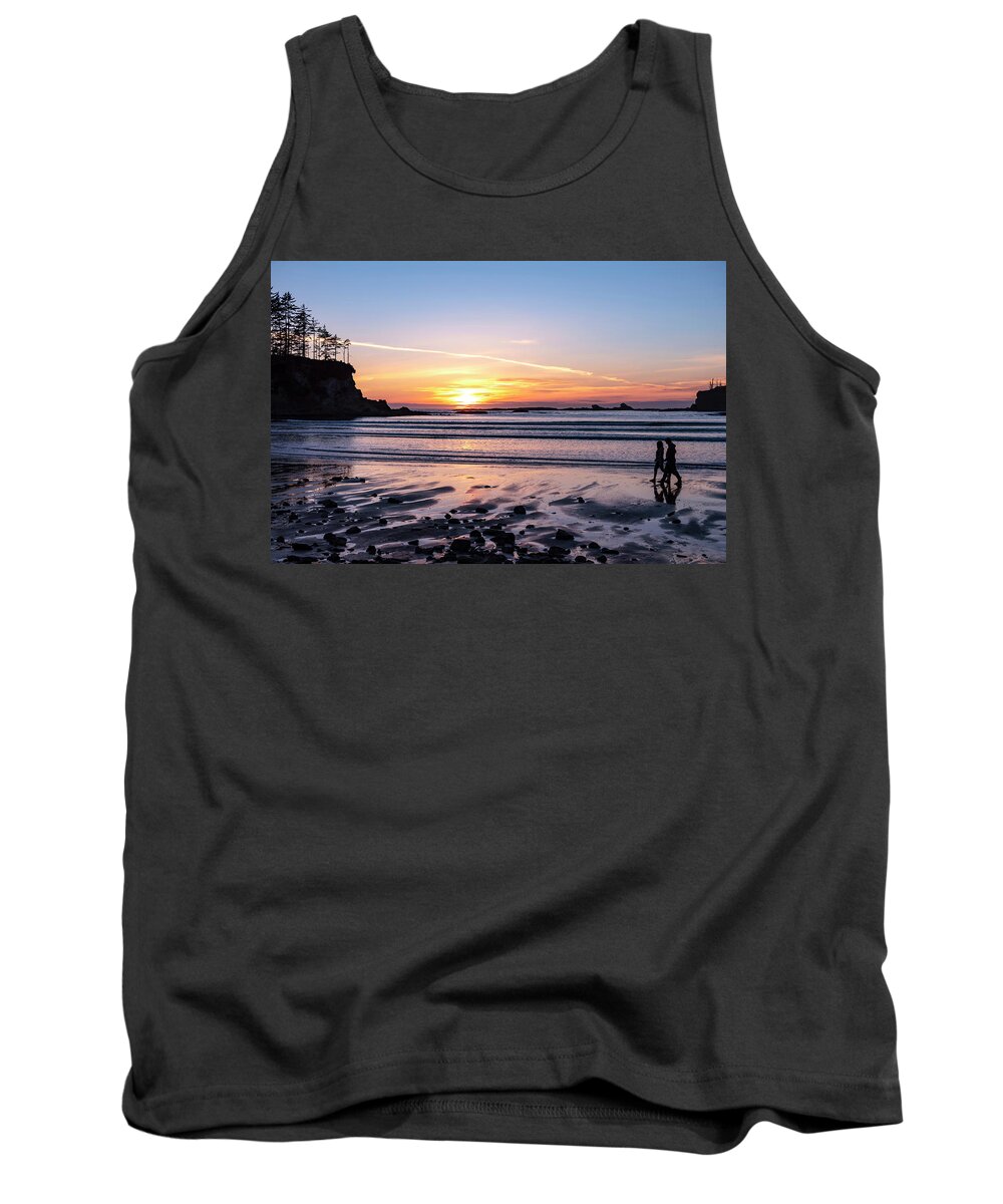 Beach Tank Top featuring the photograph Walking With The Light by Steven Clark