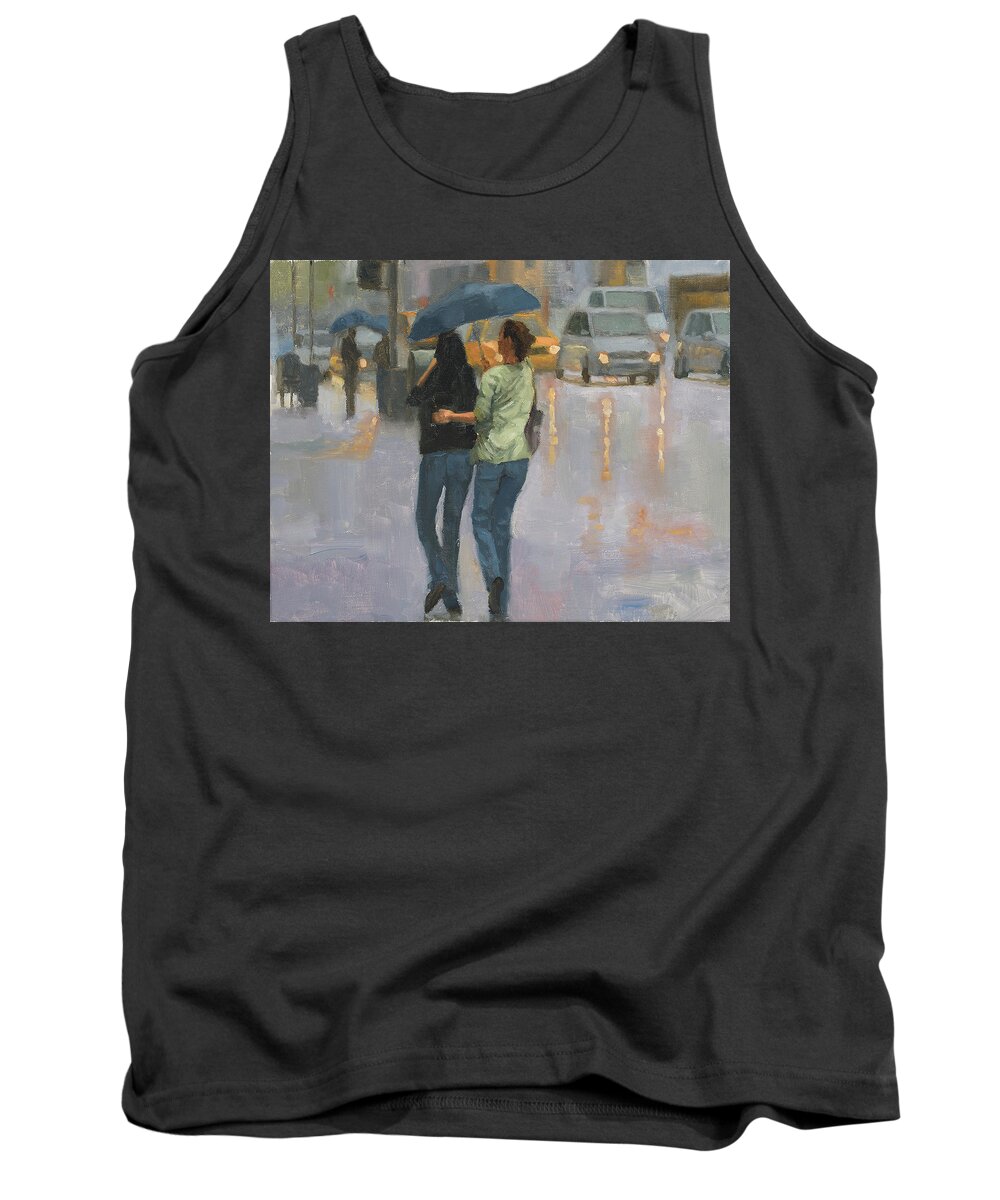 Oil Painting Tank Top featuring the painting Walking with you by Tate Hamilton