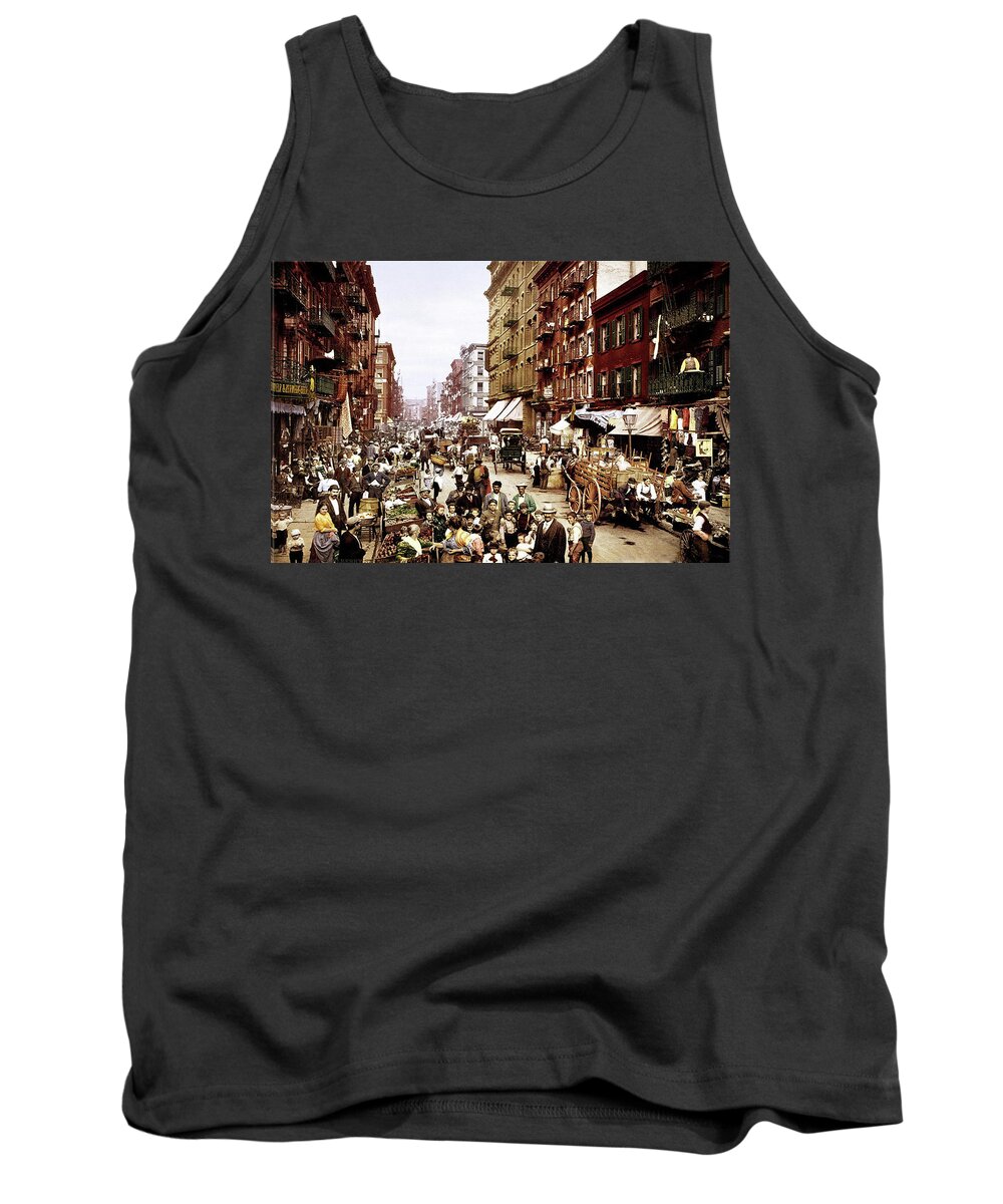 Wall Street 1900 Tank Top featuring the photograph Wall street 1900 by Imagery-at- Work