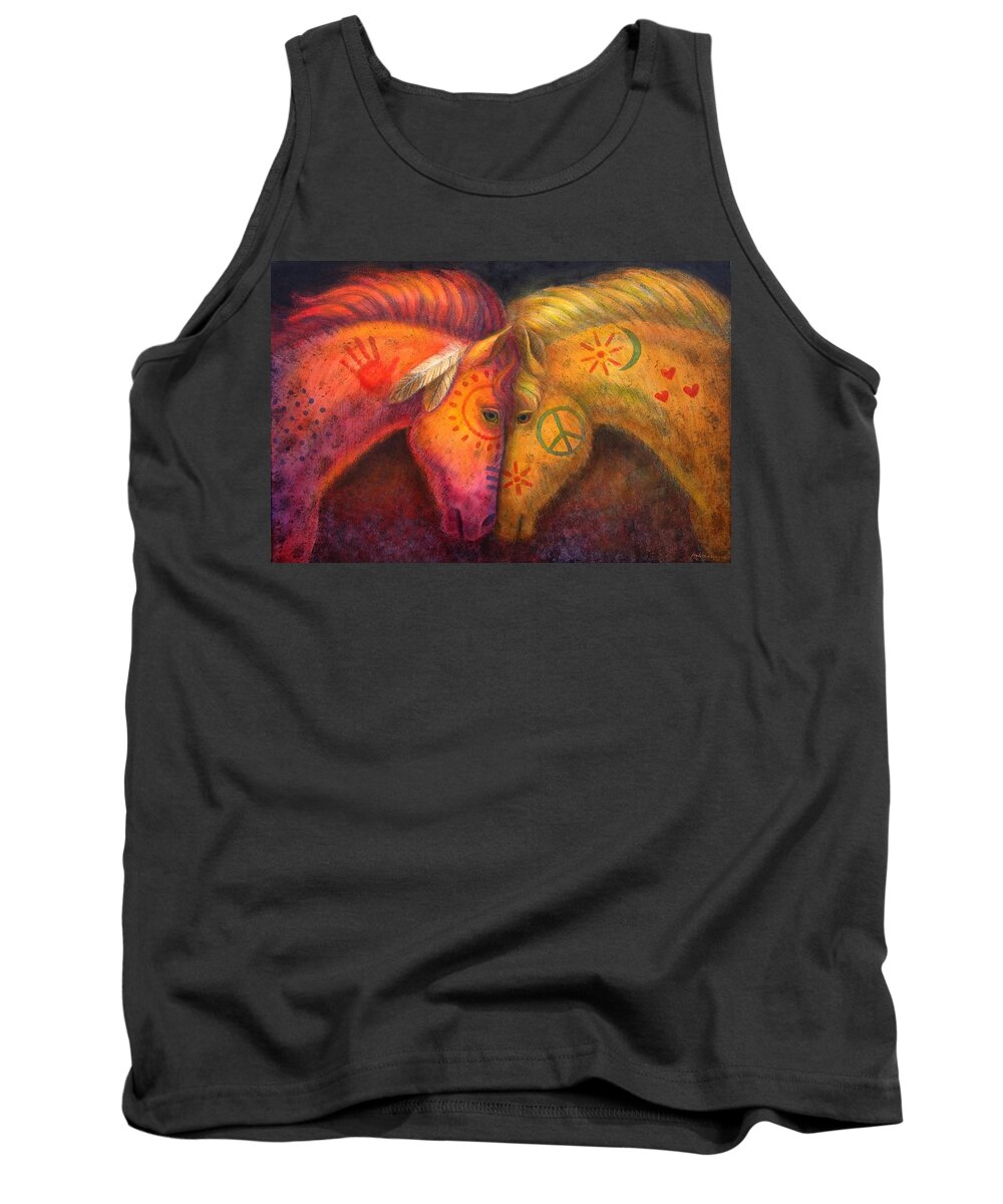 Horse Tank Top featuring the painting War Horse and Peace Horse by Sue Halstenberg