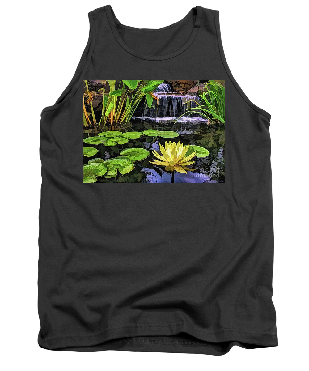 Water Lily Tank Top featuring the digital art Water Lily by Walter Colvin