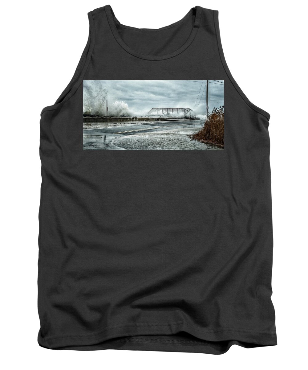 2017 Tank Top featuring the photograph Waves over Walking Bridge 1230734 by Deidre Elzer-Lento