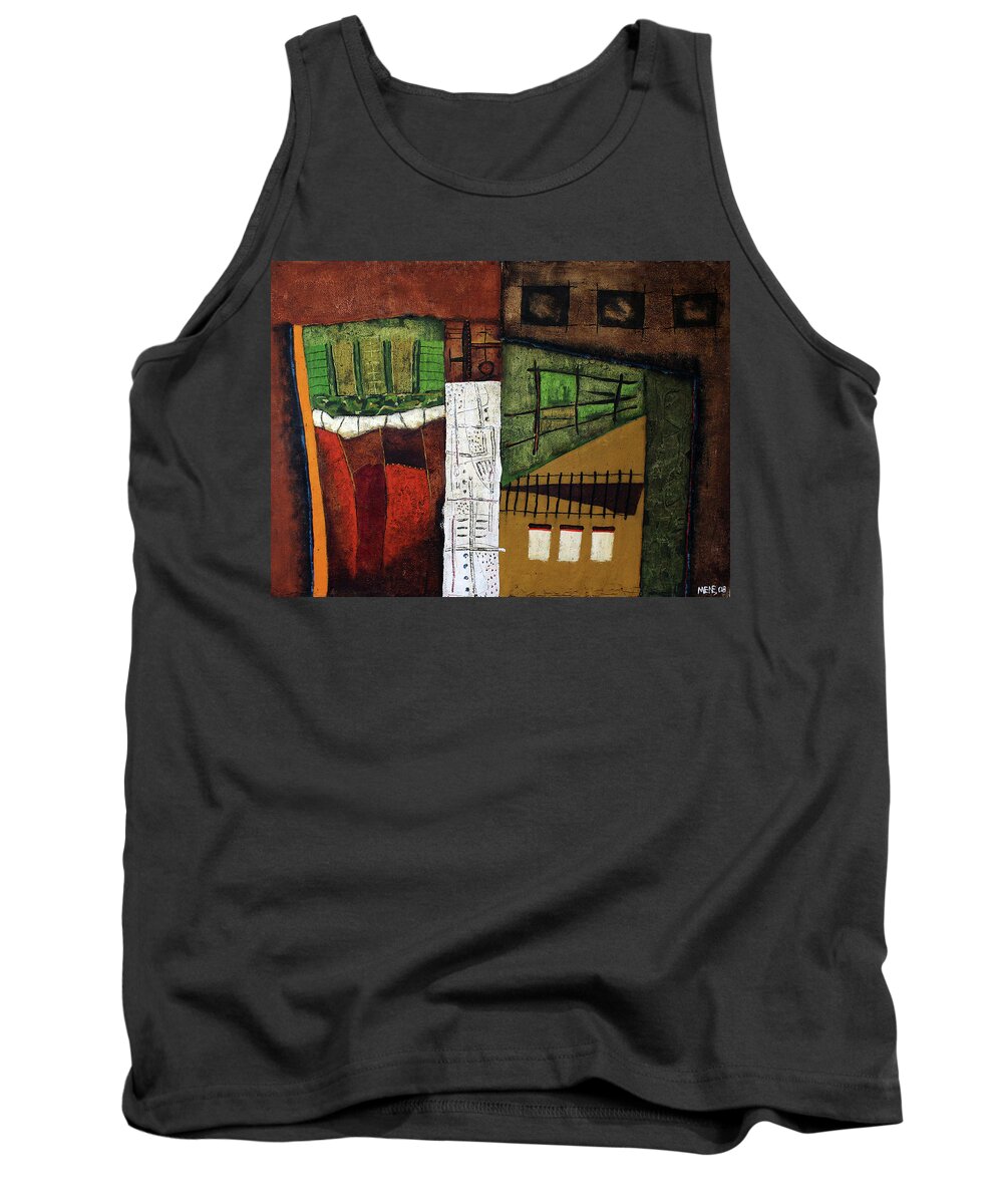 African Tank Top featuring the painting Way Home by Michael Nene