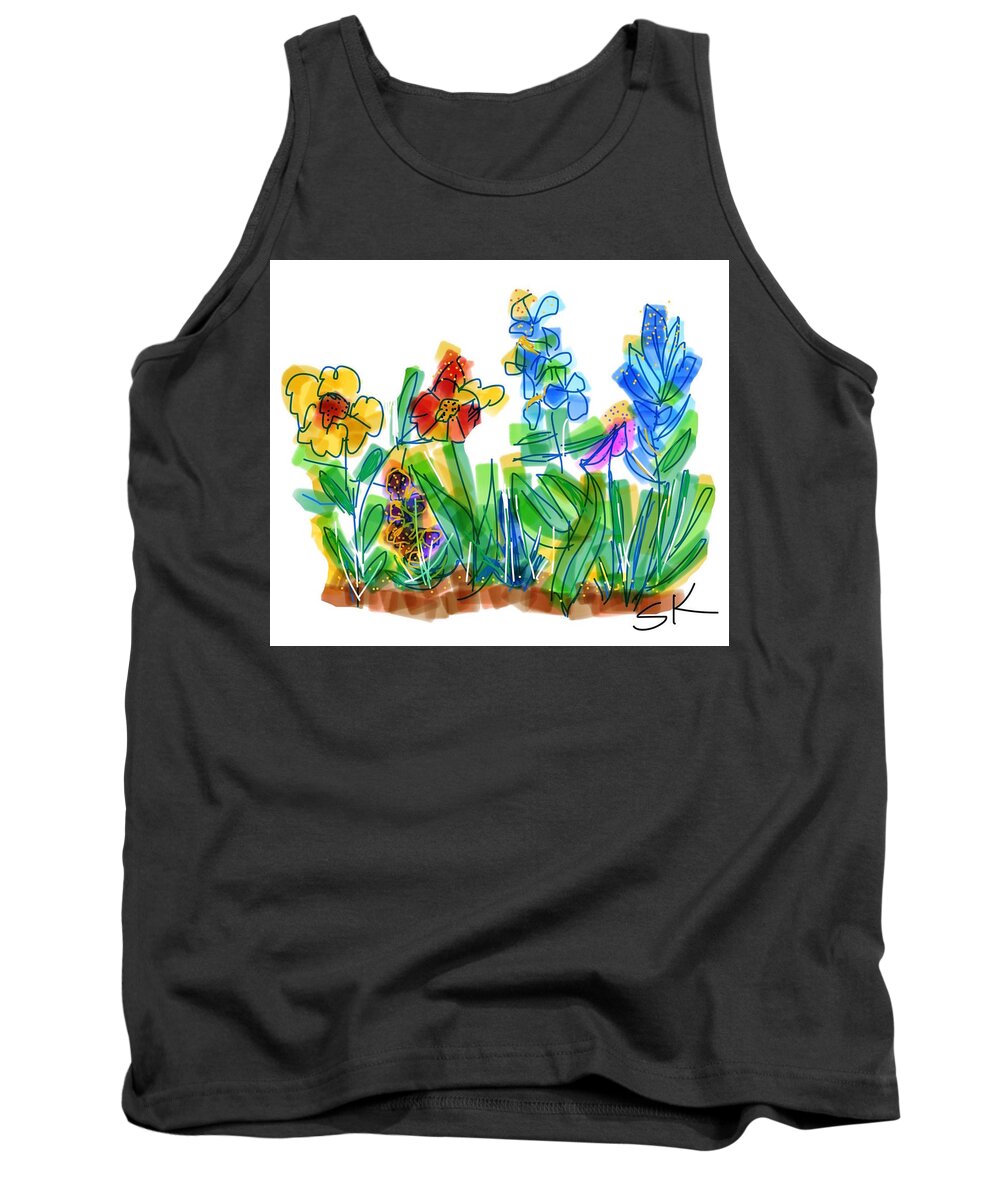 Flowers Tank Top featuring the digital art We Are Flowers by Sherry Killam