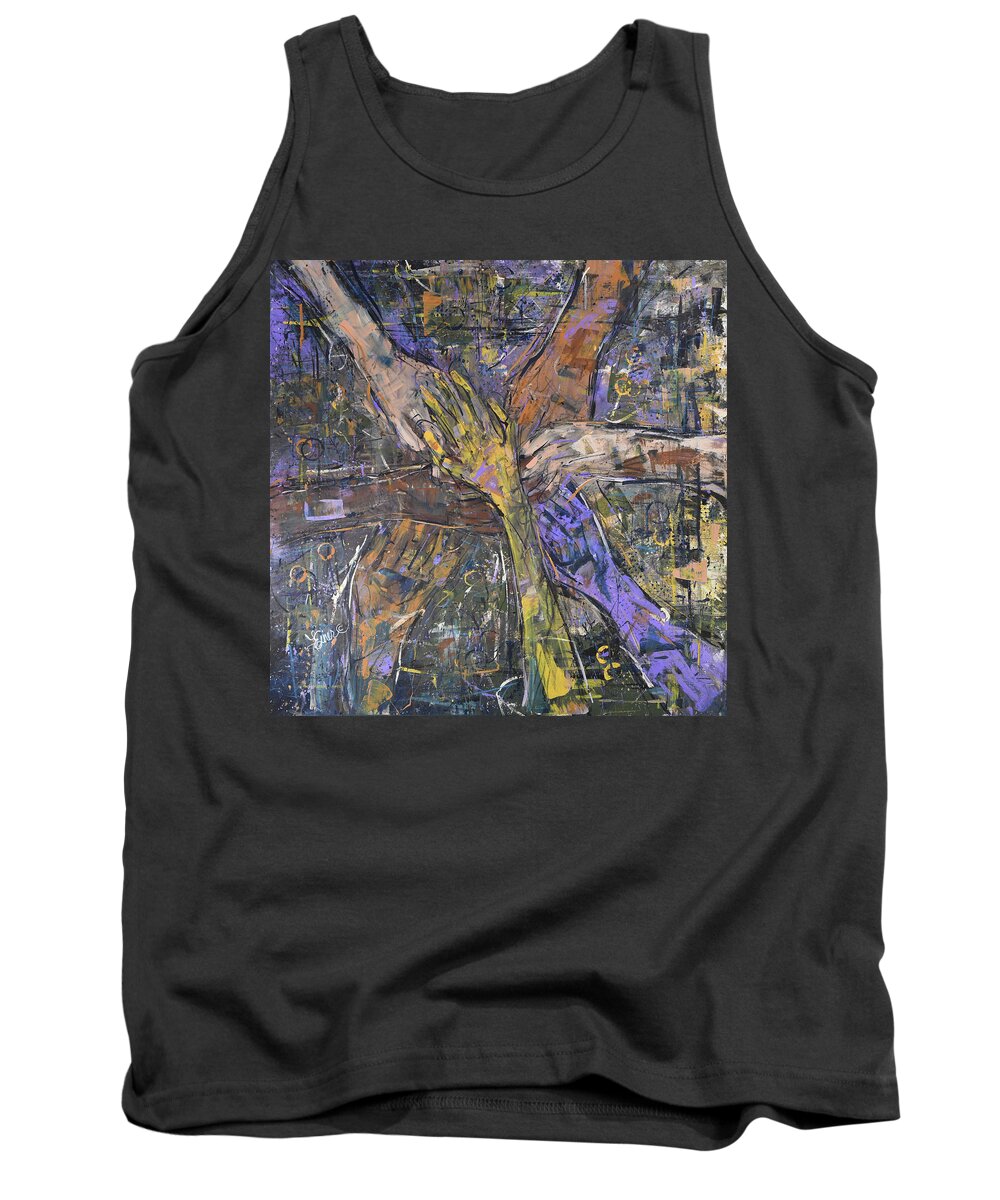 Diversity Tank Top featuring the painting We Are in This Together by Terri Einer