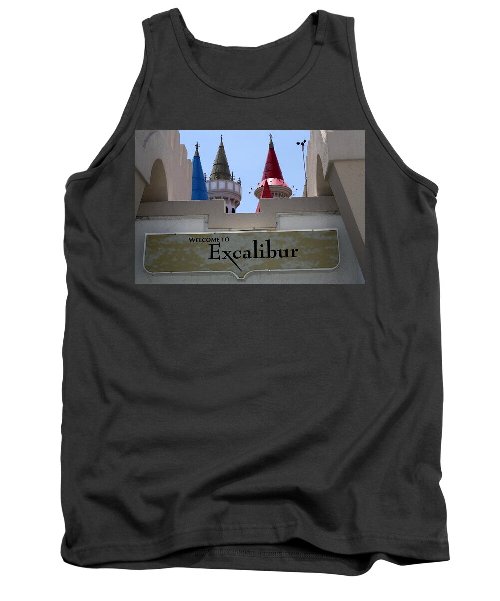 Las Vegas Tank Top featuring the photograph Welcome To Excalibur by David Nicholls