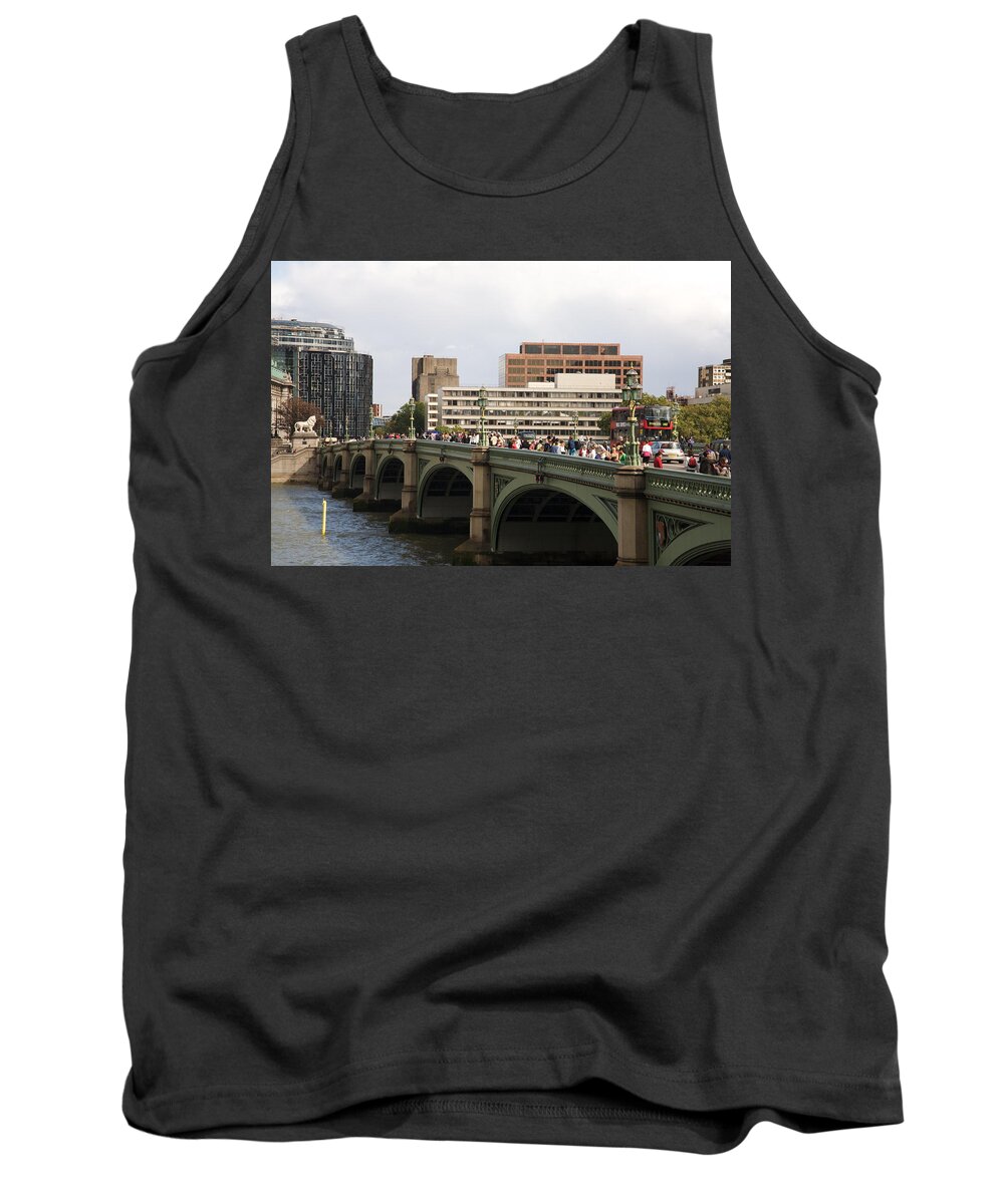 Westminster Tank Top featuring the photograph Westminster bridge. by Christopher Rowlands
