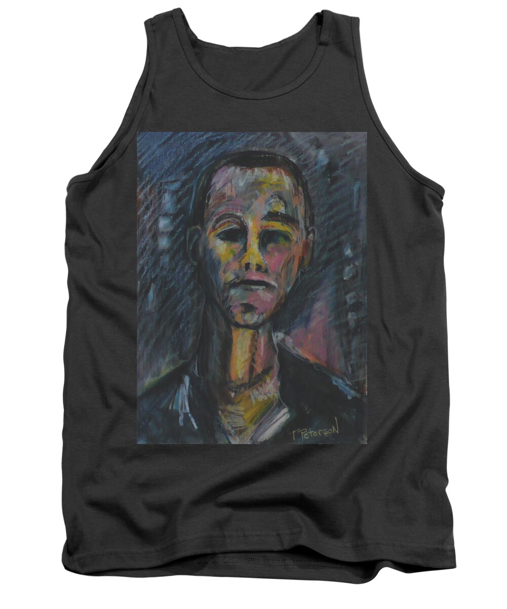 Portrait Tank Top featuring the painting What now He asks by Todd Peterson