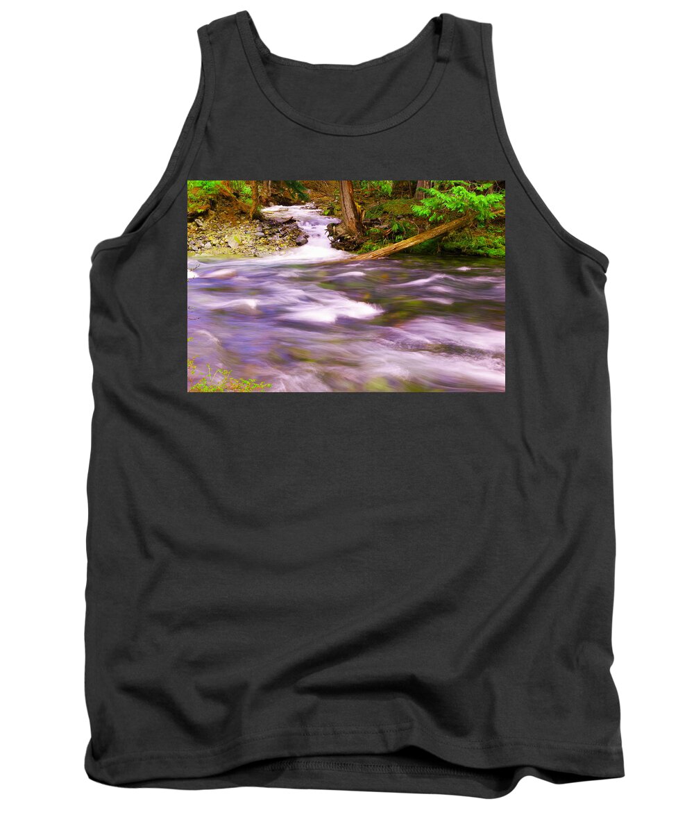 Rivers Tank Top featuring the photograph Where the stream meets the river by Jeff Swan
