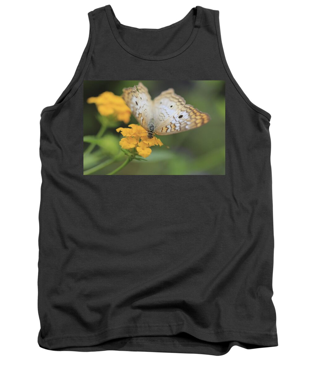 White Tank Top featuring the photograph White Peacock by Shelley Neff