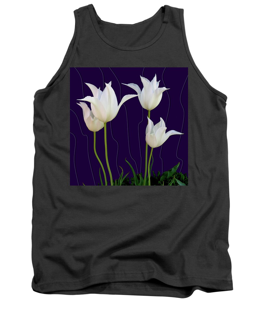 Tulips Tank Top featuring the photograph White Tulips for a New Age by Tara Hutton