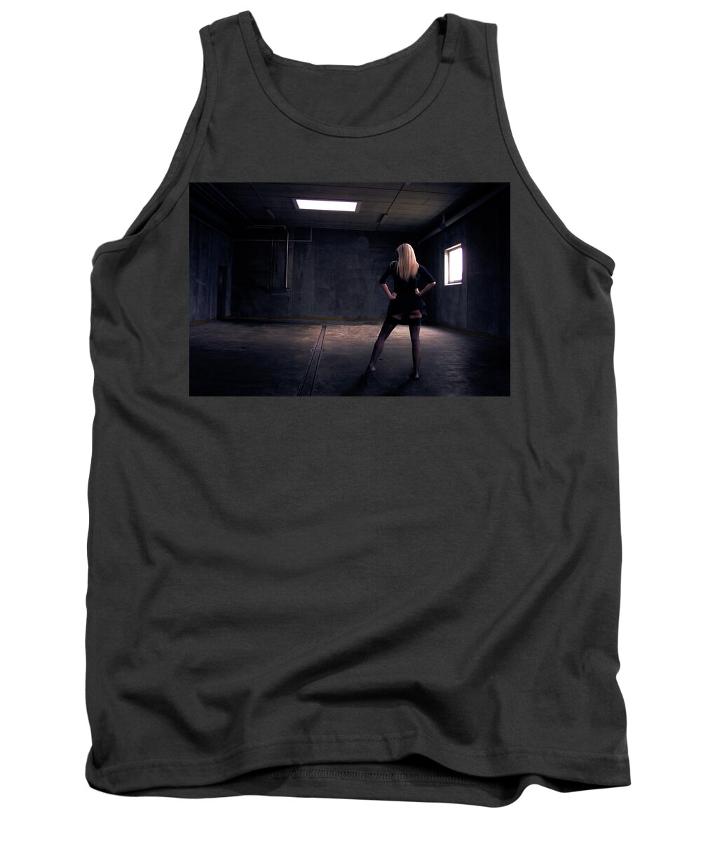 Blonde Tank Top featuring the photograph Who killed Bill v2 by Ryan Crane
