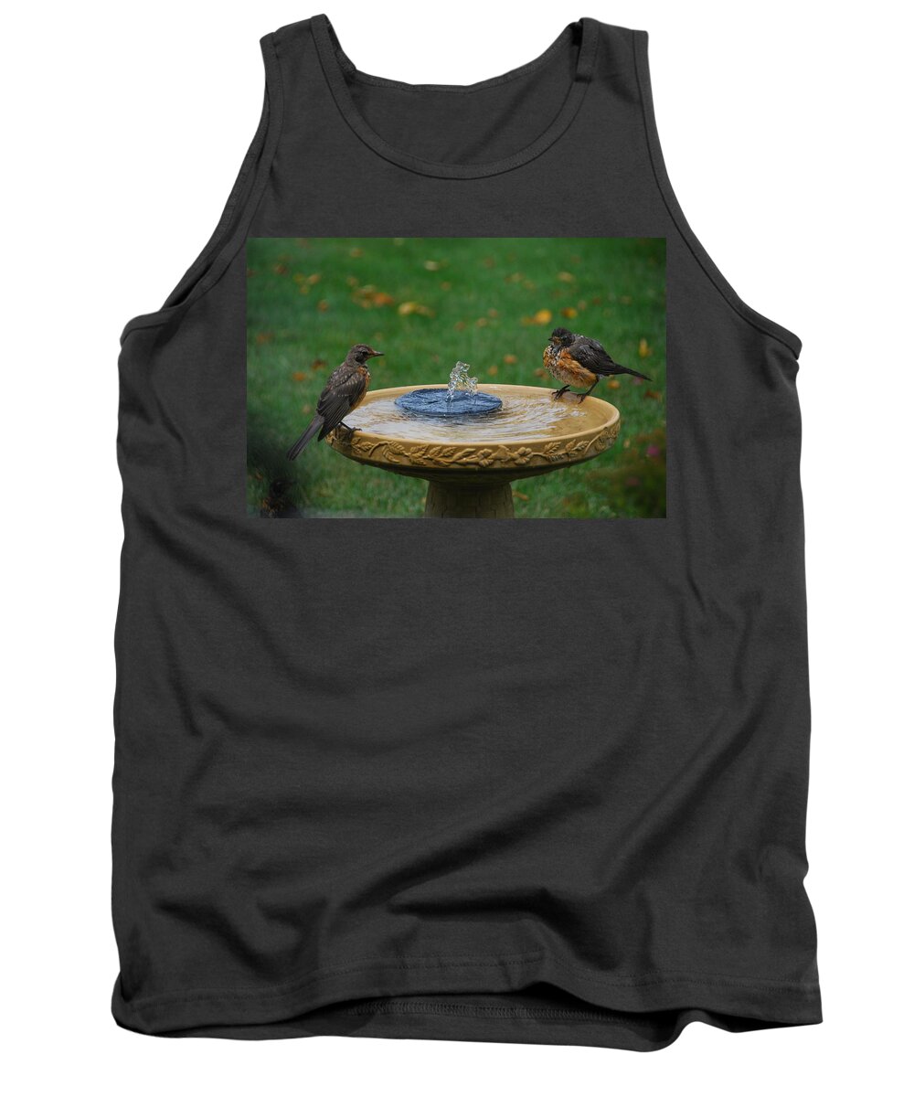 Robin Tank Top featuring the photograph Whose First by Wanda Jesfield