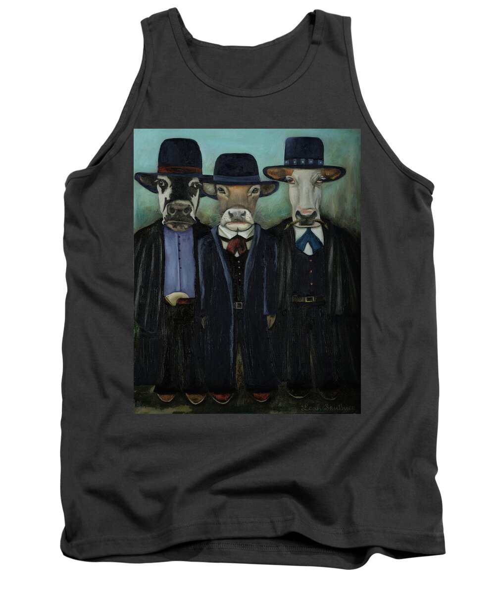 Wild West Tank Top featuring the painting Real Cowboys 2 Wild Wild West by Leah Saulnier The Painting Maniac