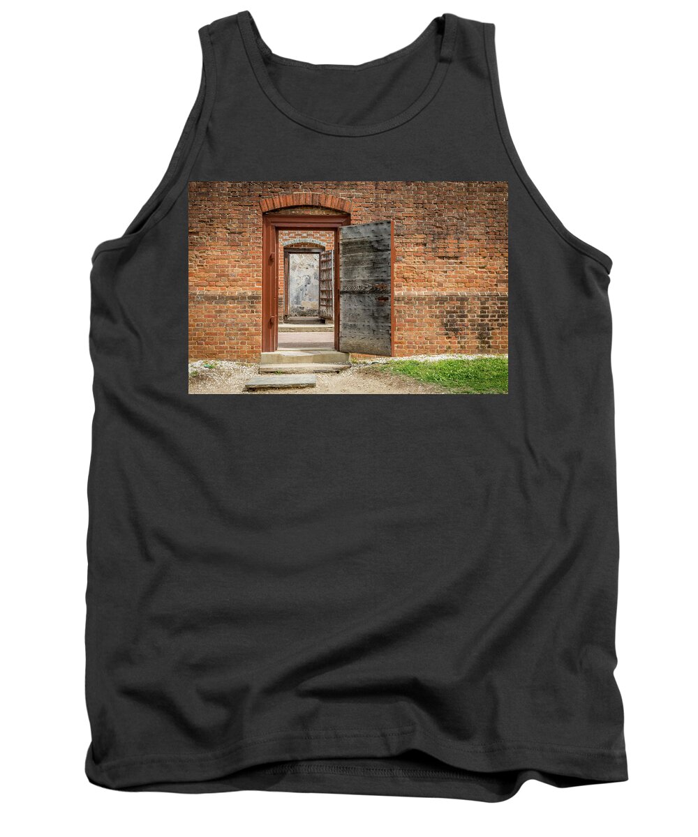 Door Tank Top featuring the photograph Williamsburg Public Gaol by Susie Weaver