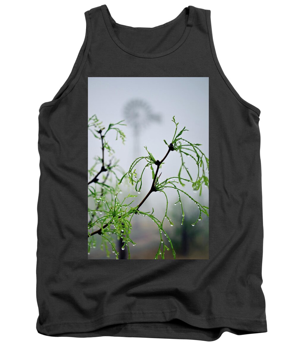 Windmill Tank Top featuring the photograph Windmill in the Mist by Adam Reinhart
