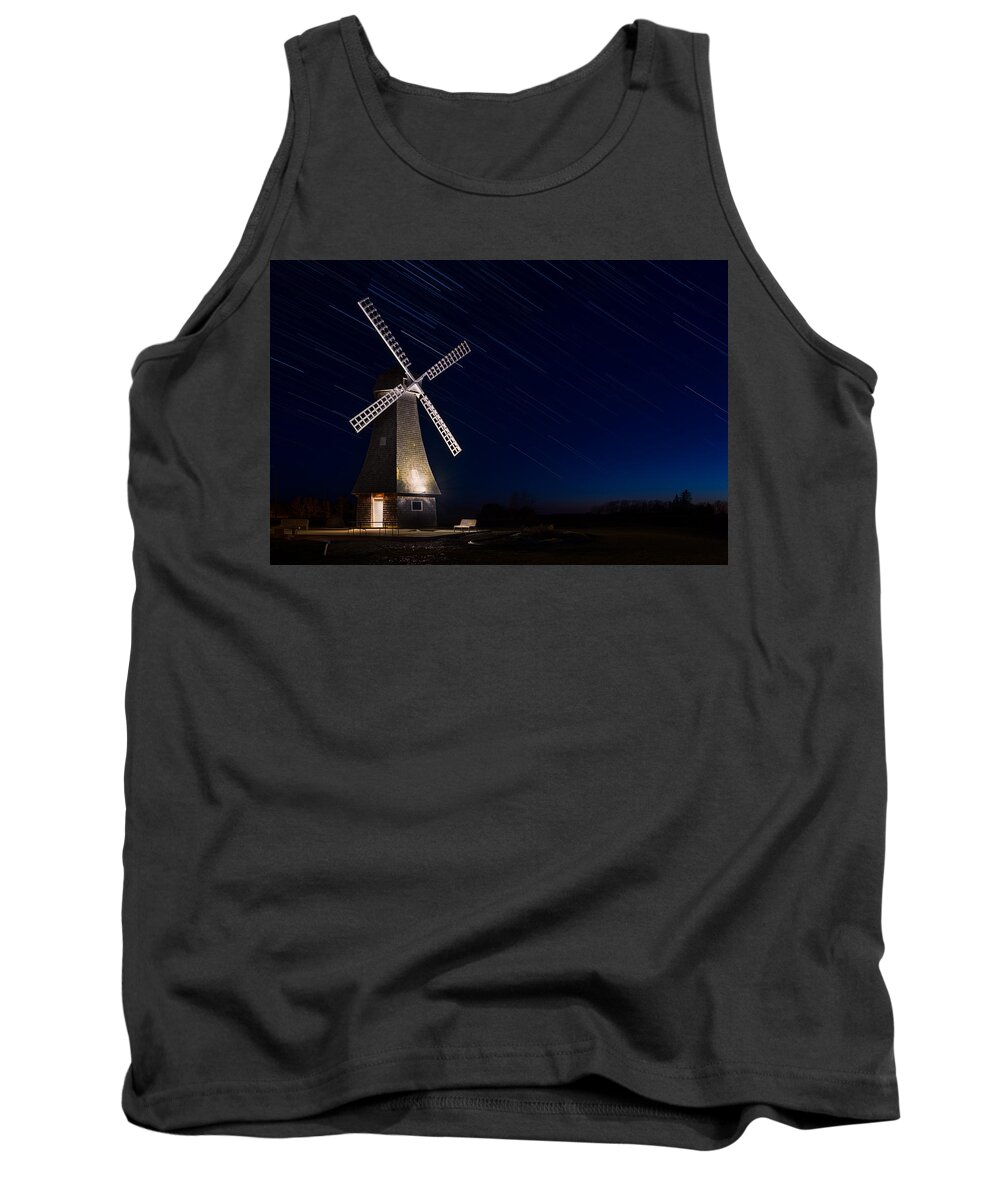 Holland Tank Top featuring the photograph Windmill In The Night by Nebojsa Novakovic