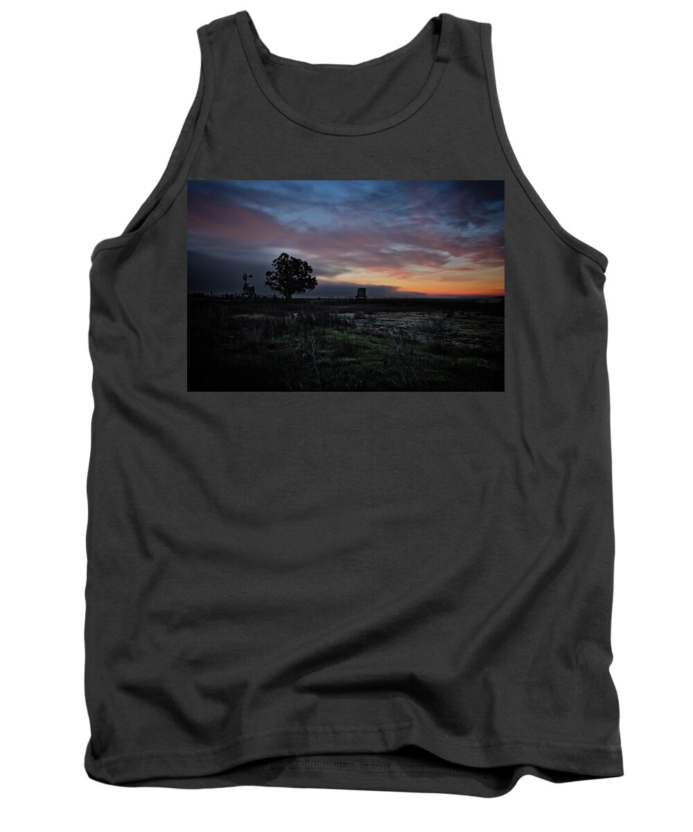 Sunrise Tank Top featuring the photograph Windmill Sunrise by Bruce Bottomley