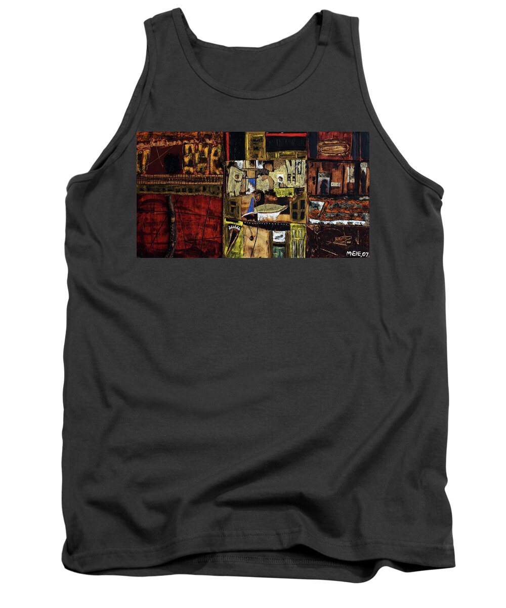 African Fine Art Tank Top featuring the painting Window On The World by Michael Nene