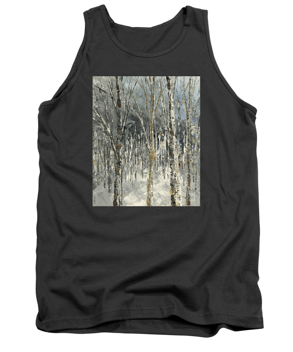 Forest Tank Top featuring the painting Winter Country by Tatiana Iliina