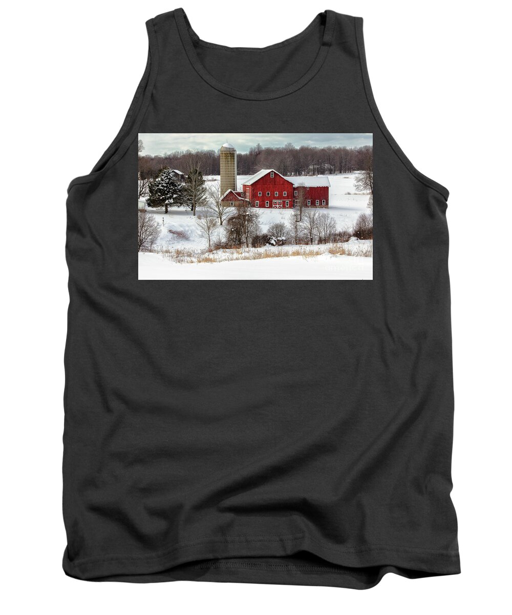 Farm Tank Top featuring the photograph Winter on a Farm by Rod Best