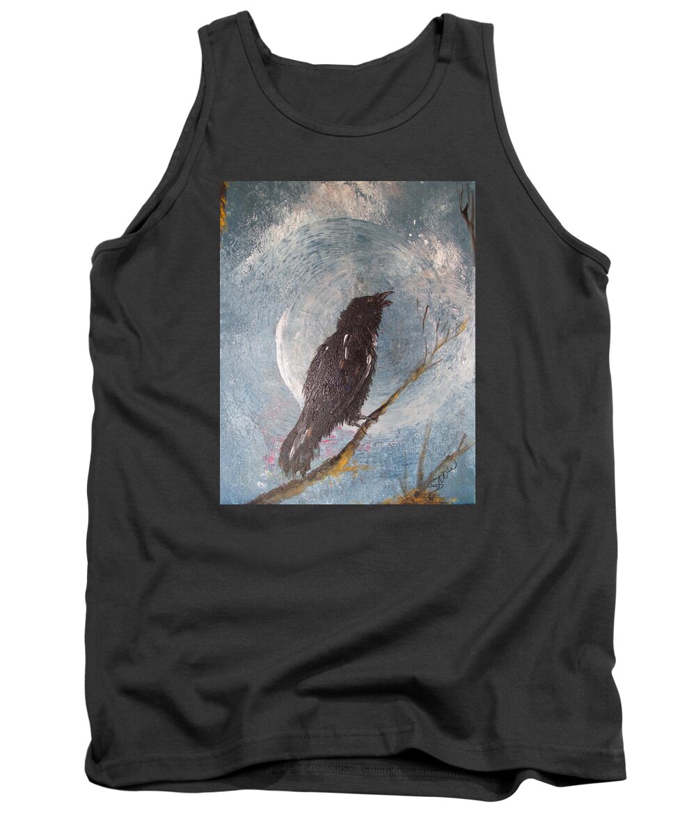 Raven Tank Top featuring the painting Witchs Hat by Susan Voidets