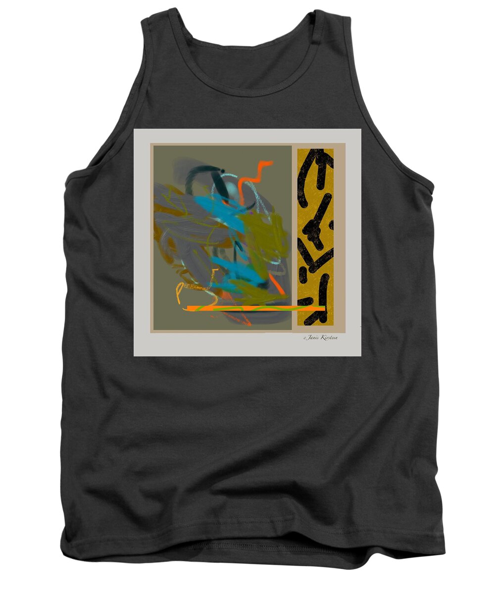 Abstract Tank Top featuring the digital art With With With 1 by Janis Kirstein