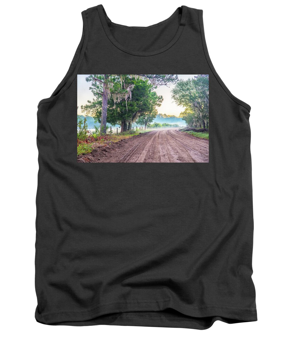 Fog Tank Top featuring the photograph Witsell Rd - Church Field Fog by Scott Hansen