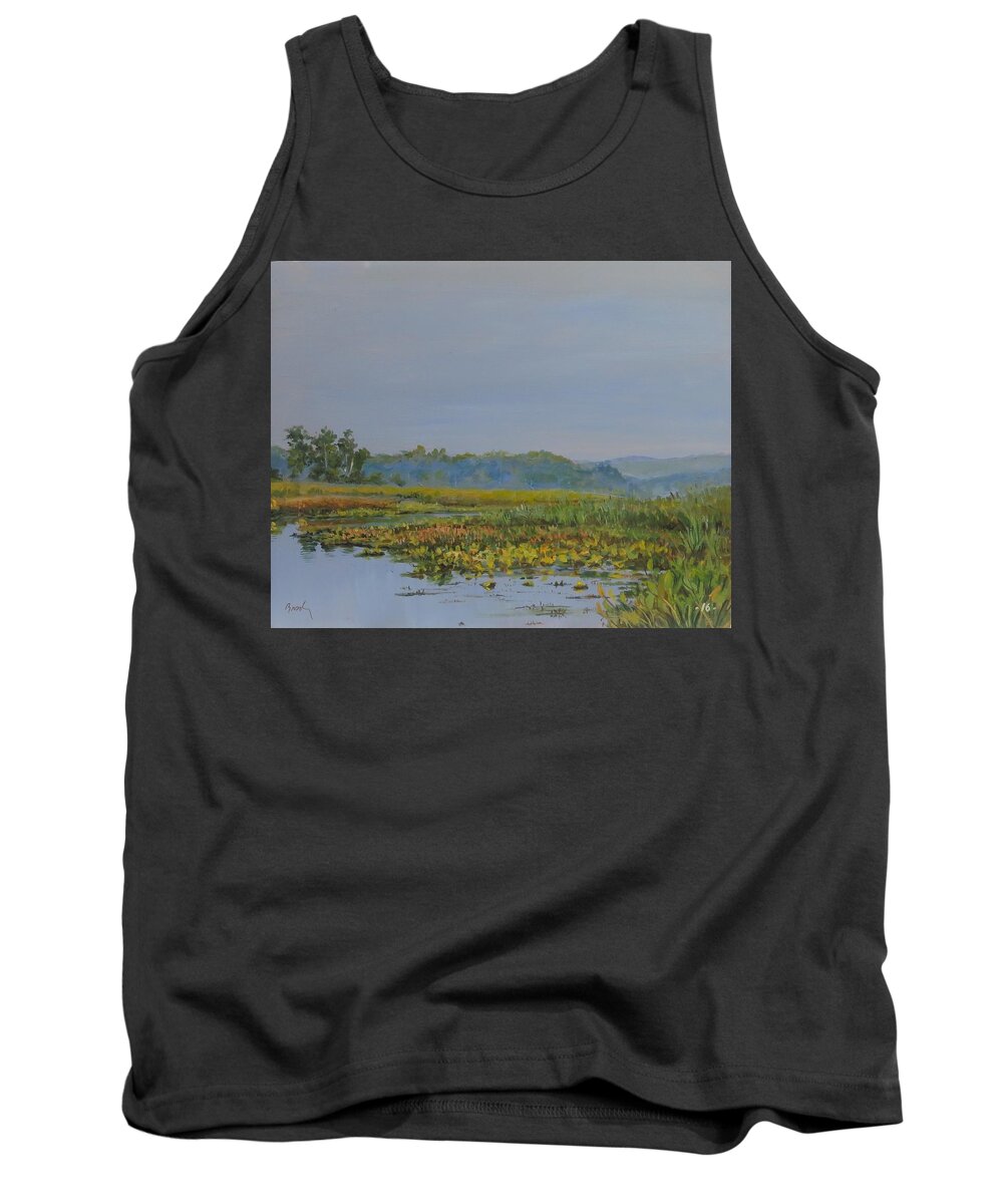 Lake Tank Top featuring the painting Woodland Lake by William Brody