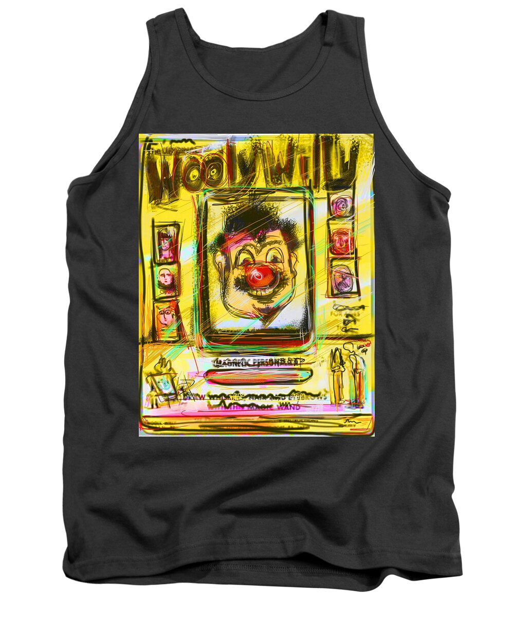 Wooly Willy Tank Top featuring the mixed media Wooly Willy by Russell Pierce