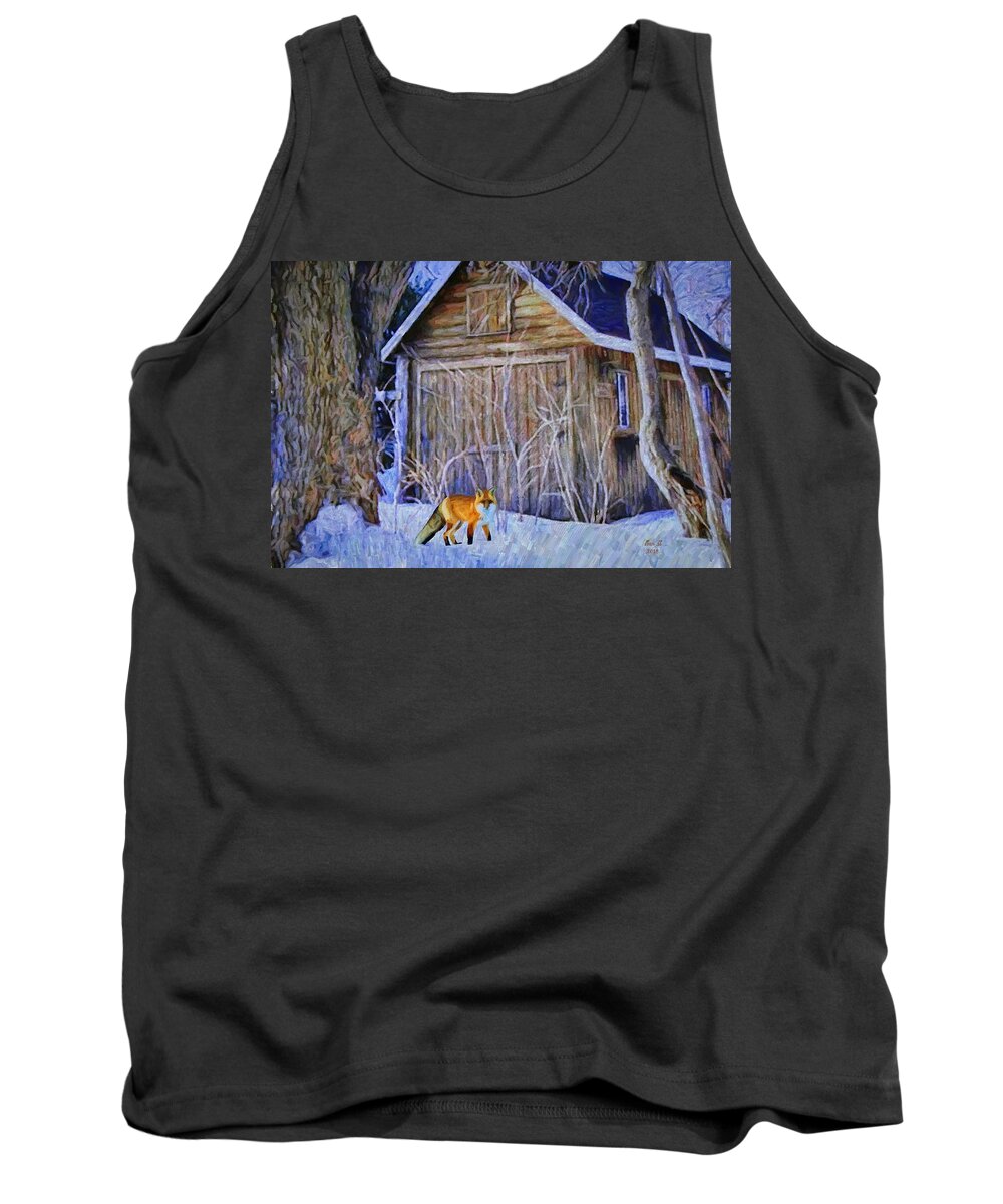 Fox Tank Top featuring the photograph Workshop Visitor by Dennis Baswell