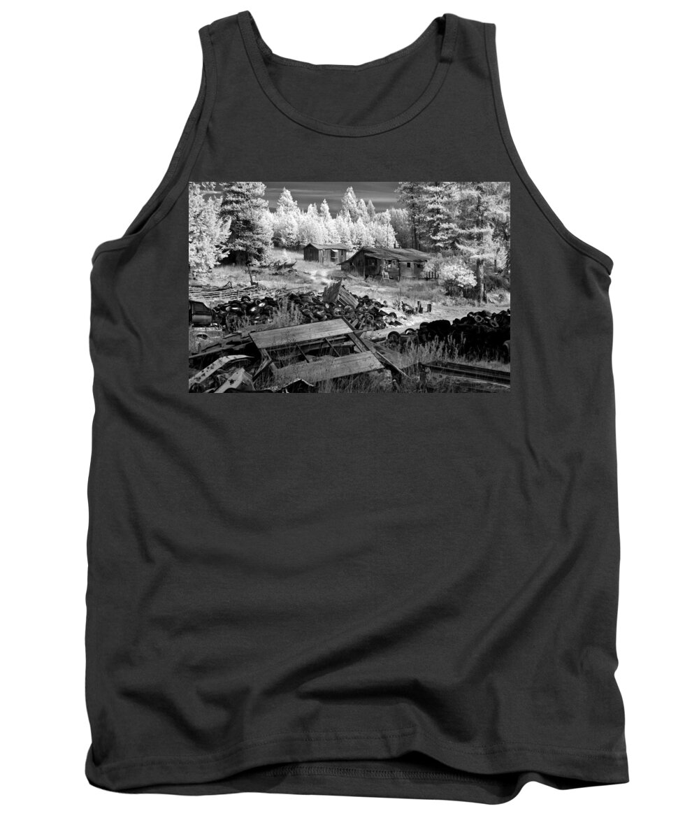  Tank Top featuring the photograph Wrecking Yard in Infrared 2 by Lee Santa