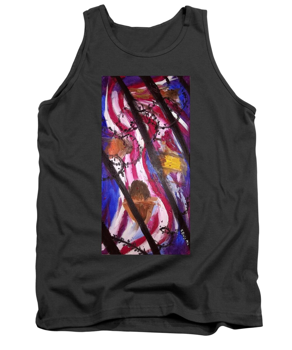 Abstract Tank Top featuring the painting Yearning to be Free by Kevin Daly