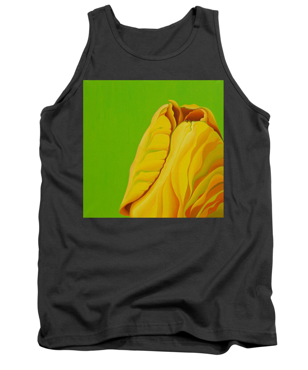 Yellow Tank Top featuring the painting Yellow SomeBuddy by Amy Ferrari