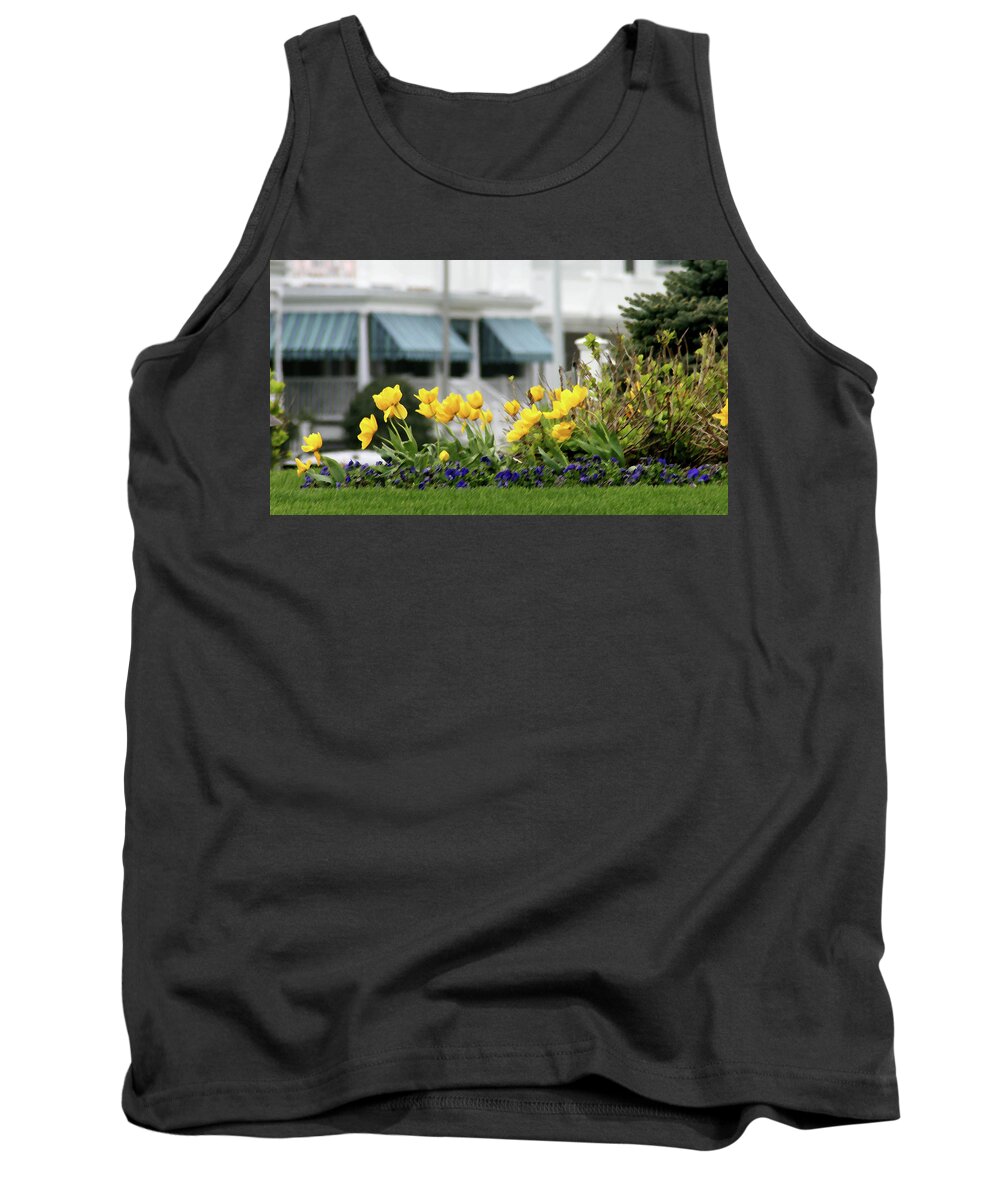 Tulips Tank Top featuring the photograph Yellow Tulips at the Shore by Steve Karol