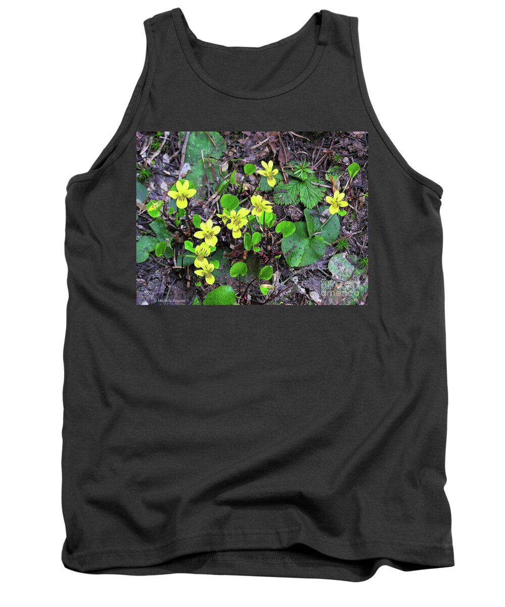Viola Tank Top featuring the photograph Yellow Violas by Michele Penner