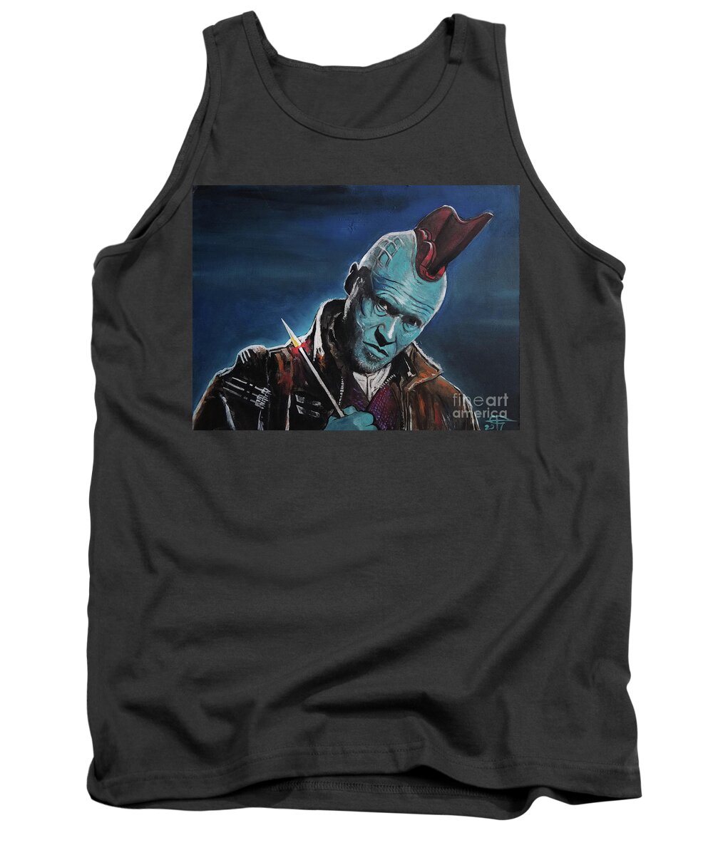 Guardians Of The Galaxy Tank Top featuring the painting Yondu by Tom Carlton