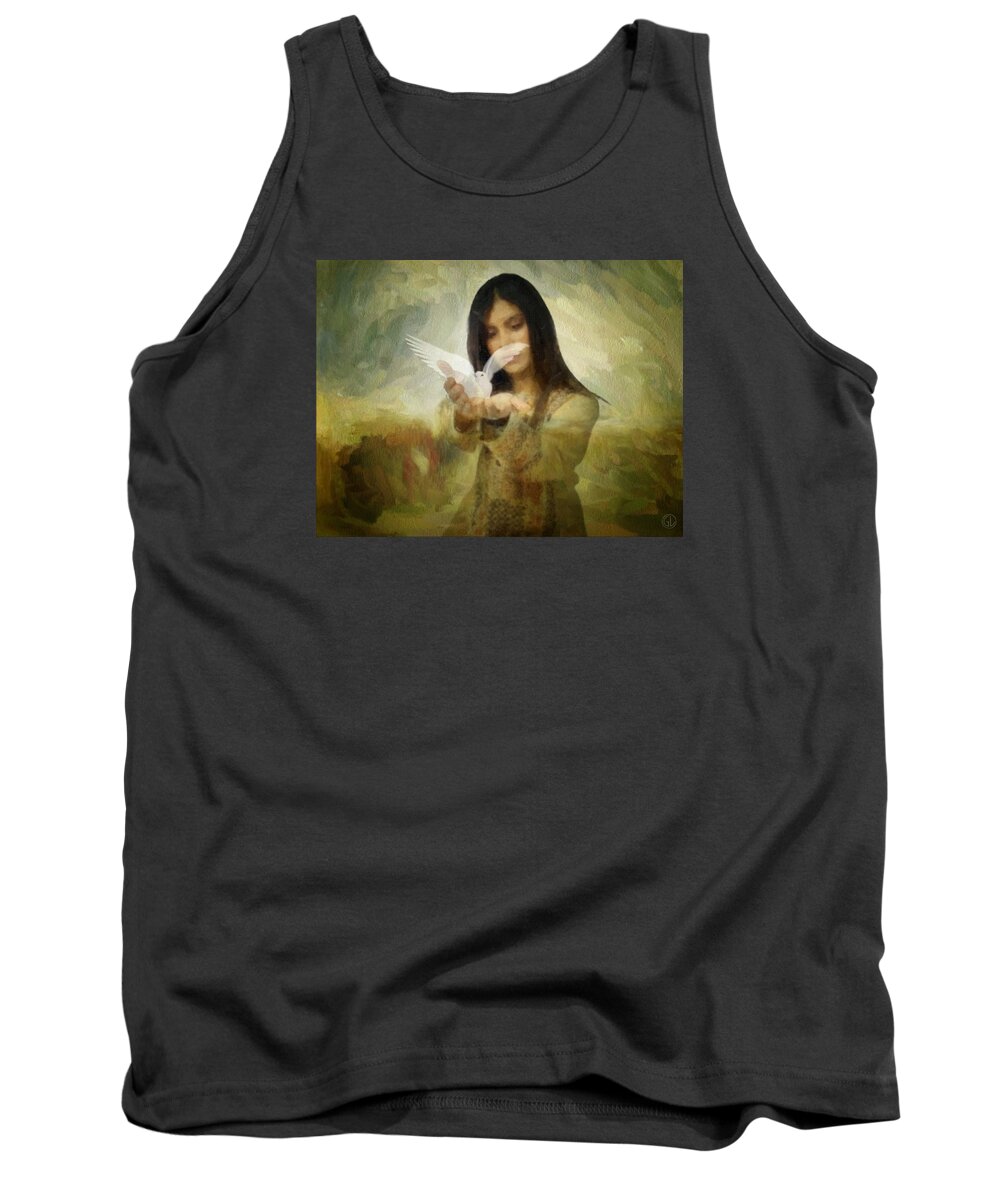 Woman Tank Top featuring the digital art You bird of freedom and peace by Gun Legler