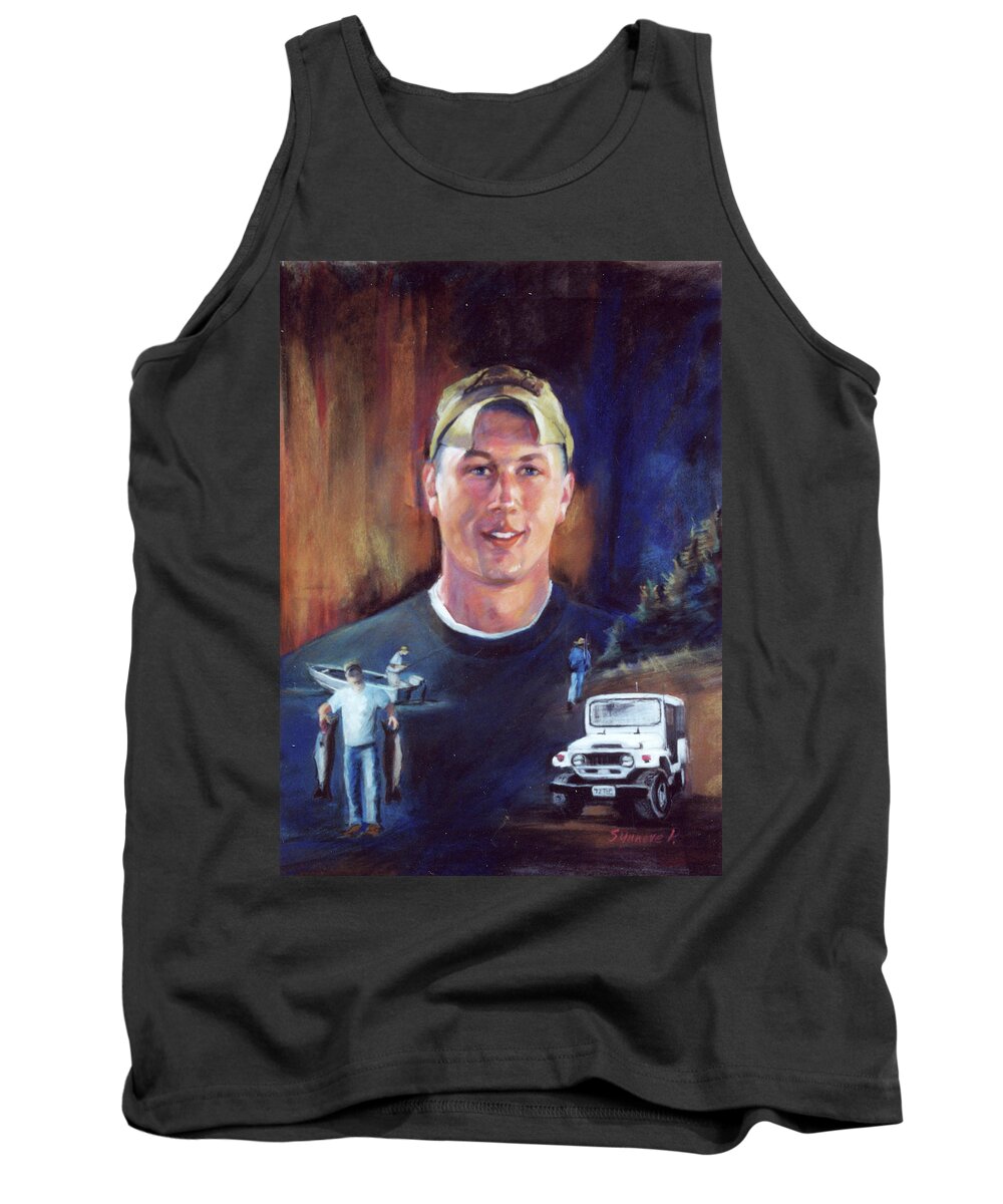 Portrait Commission Tank Top featuring the painting Young Boy by Synnove Pettersen