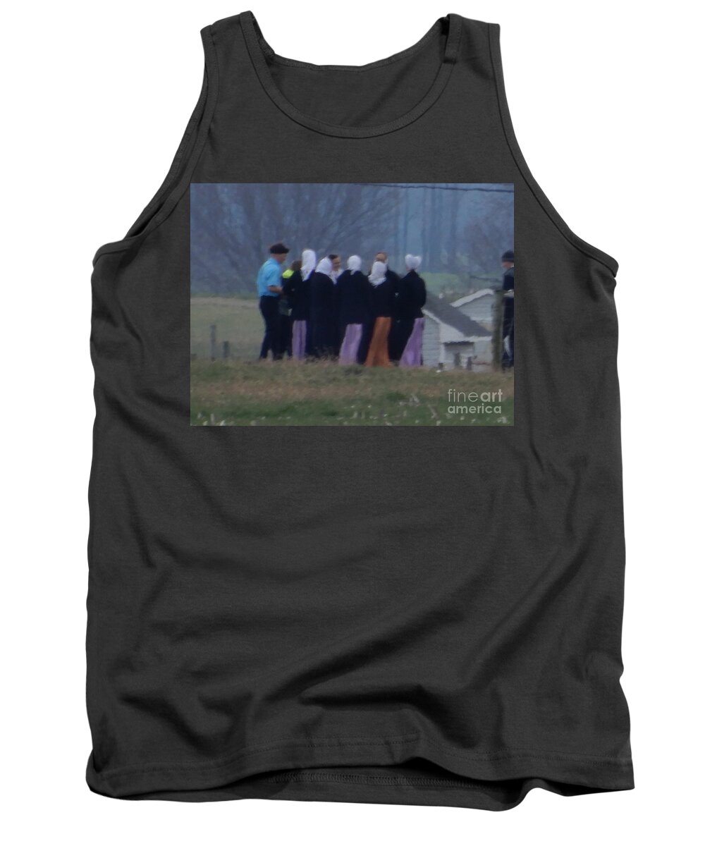 Amish Tank Top featuring the photograph Youth Group by Christine Clark