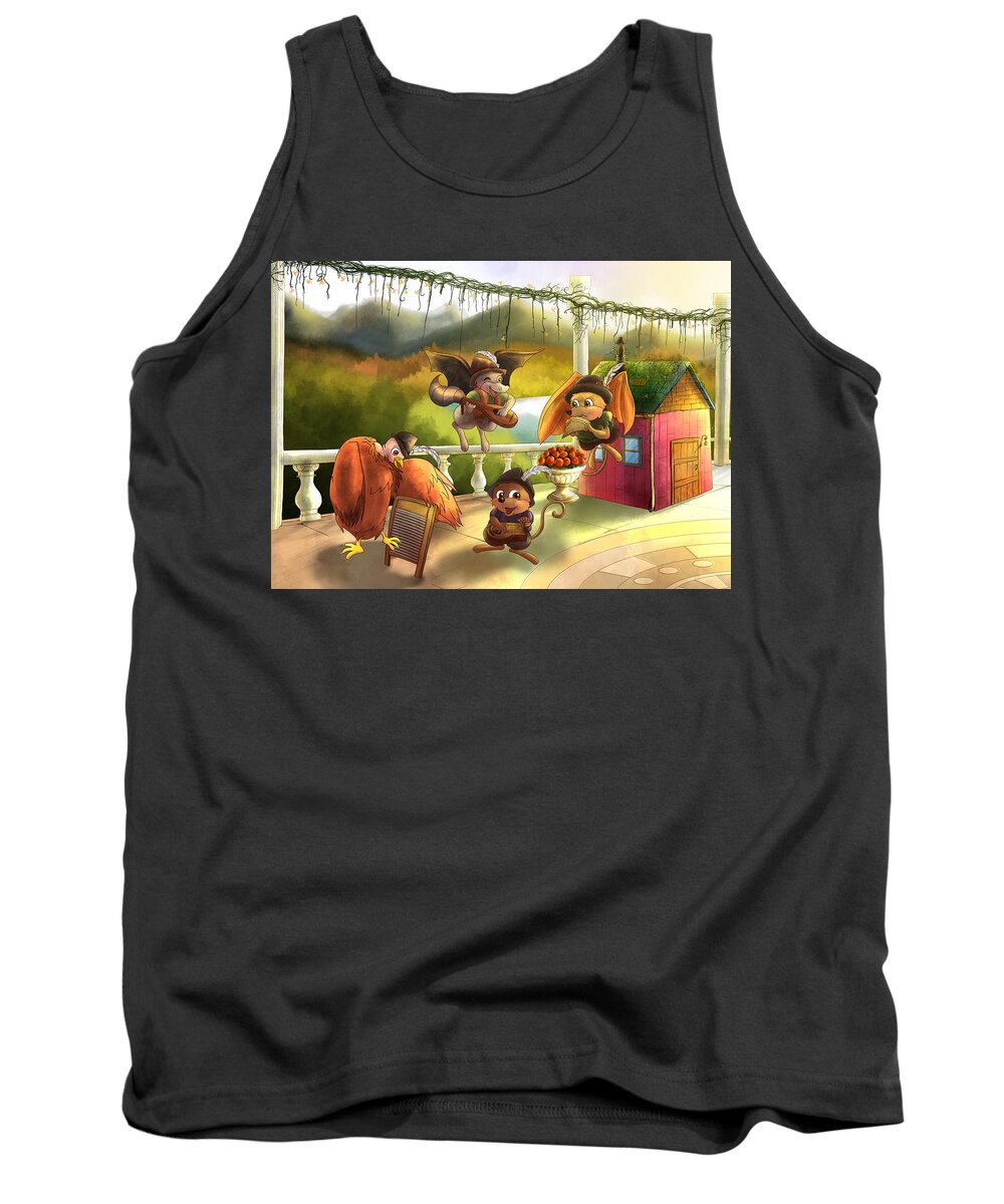  The Wurtherington Diary Tank Top featuring the painting Zeke Cedric Alfred and Polly by Reynold Jay
