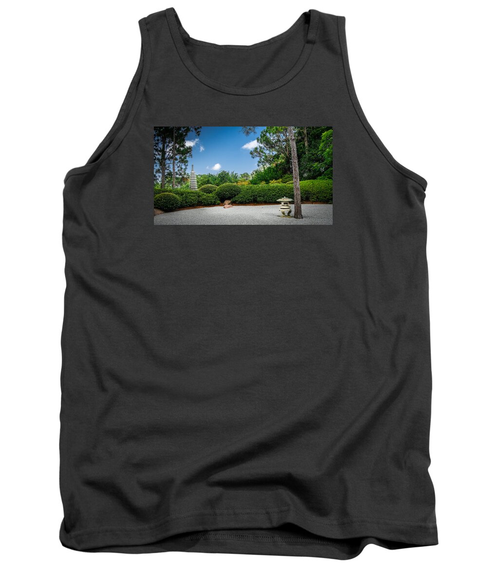 Zen Garden # Japanese Rock Garden # Landscape # Morikami # Zen # Tank Top featuring the photograph Zen Garden by Louis Ferreira