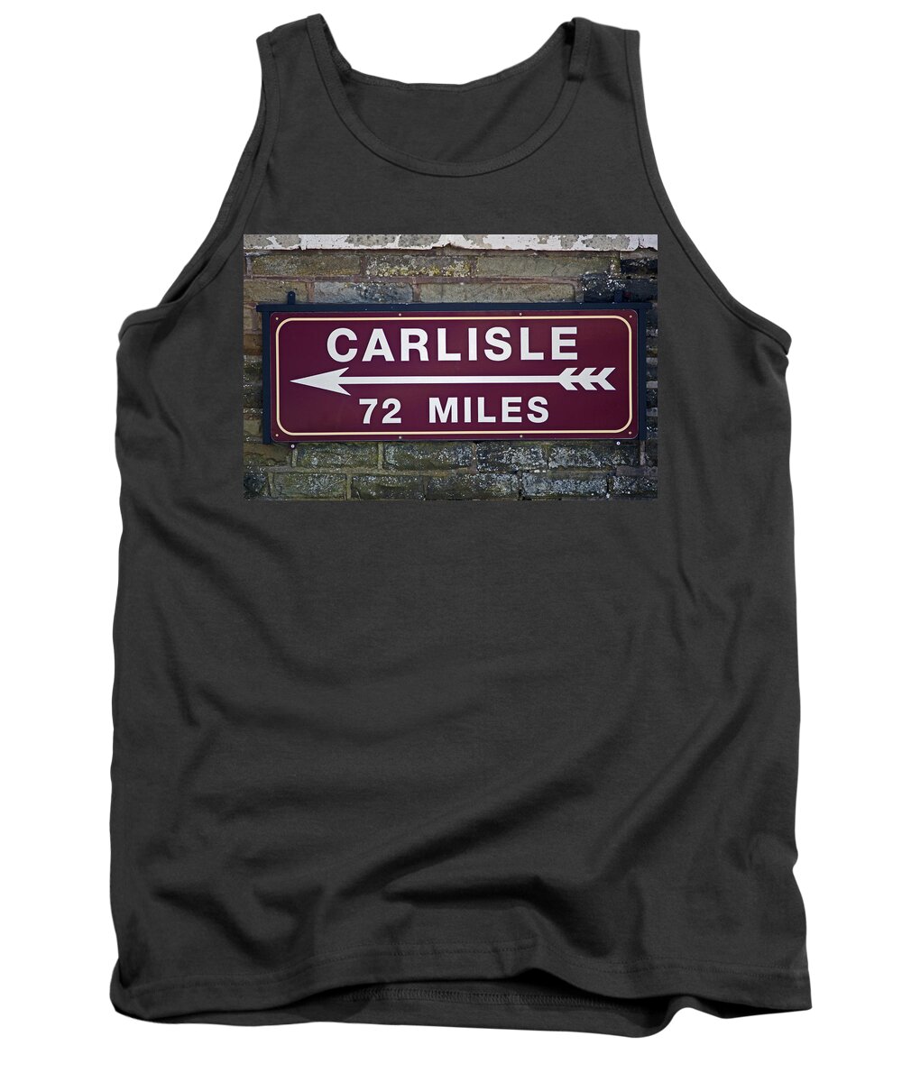 Settle Tank Top featuring the photograph 06/06/14 SETTLE. Period Destination Board. by Lachlan Main