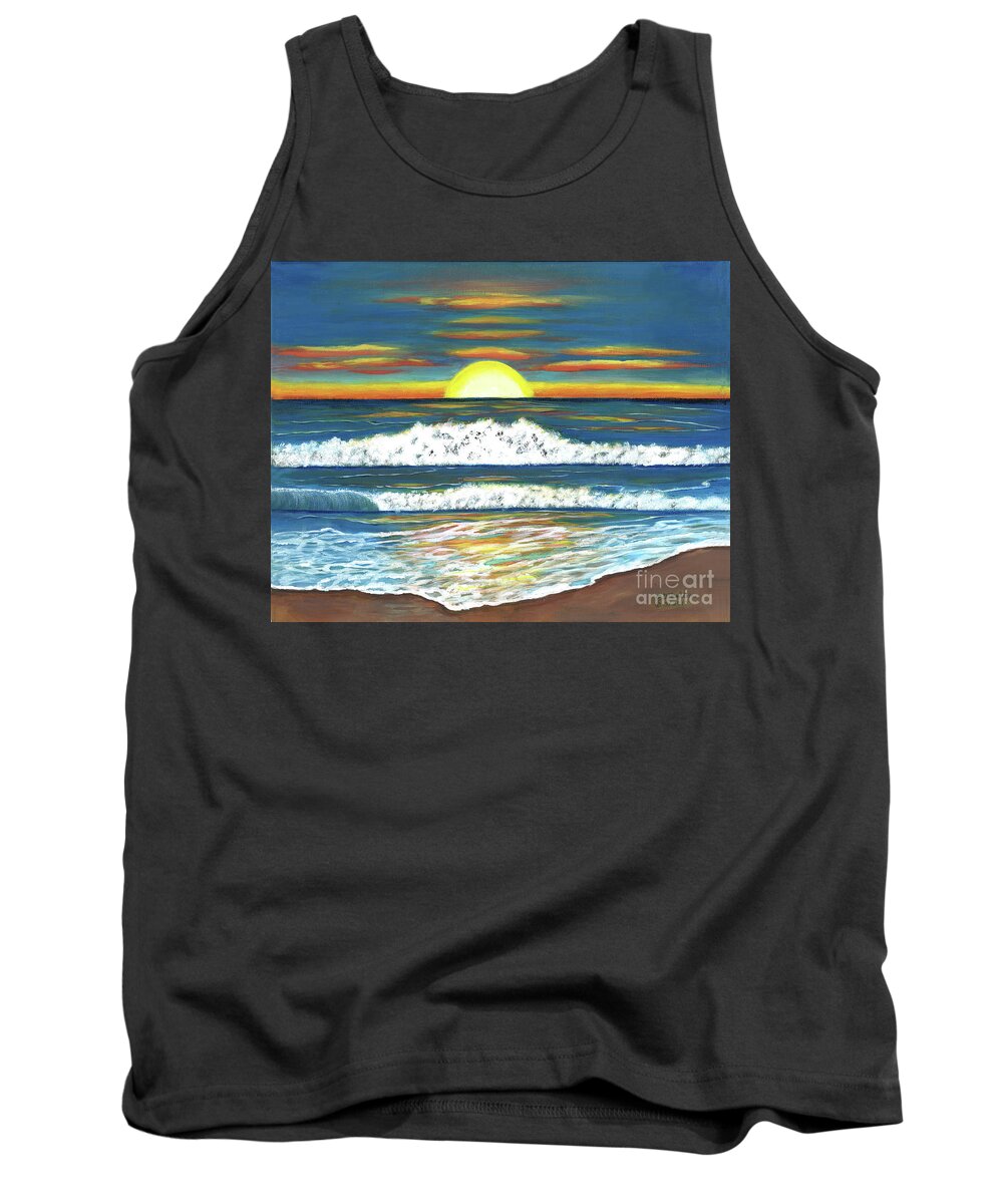 Sunset Tank Top featuring the painting Sundown by Elizabeth Mauldin